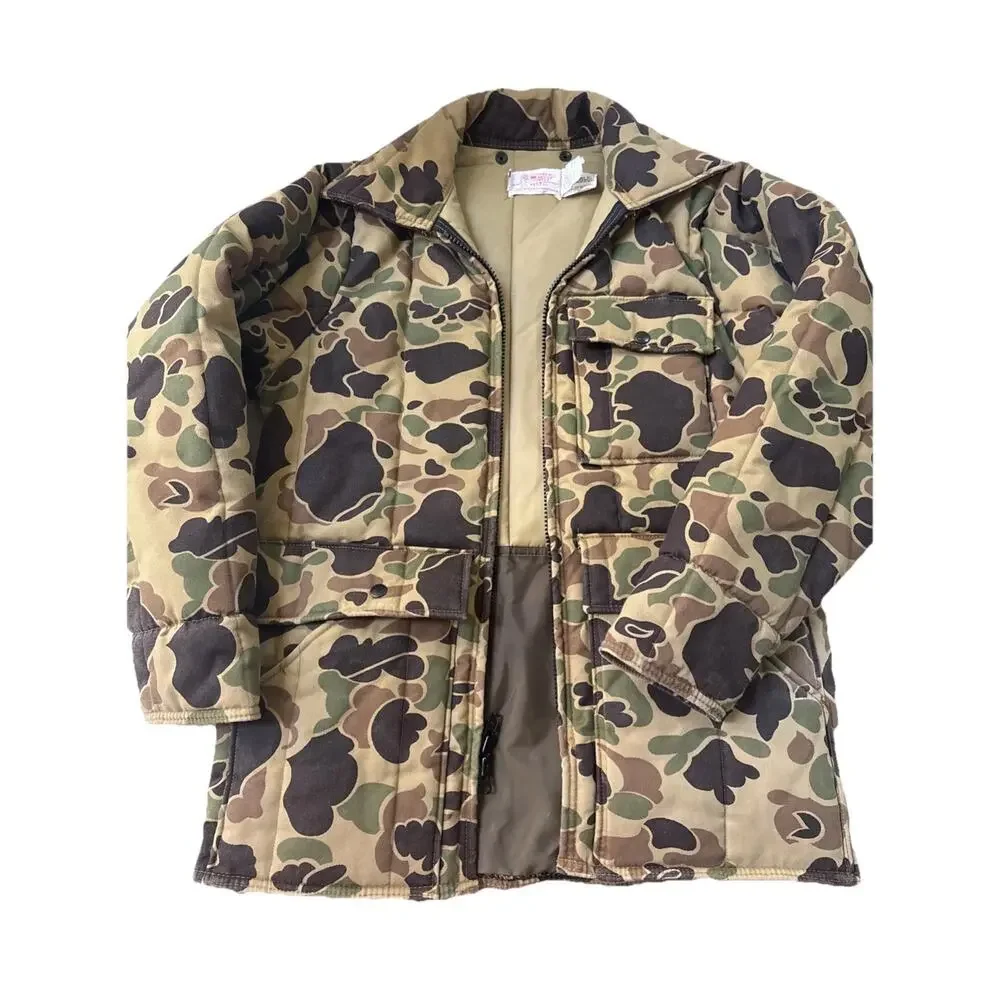 Vintage Best Endorsed By Jim Catfish‎ Hunter Camouflage Coat Size M Made In USA